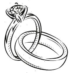 Pictogramme de bagues de mariage